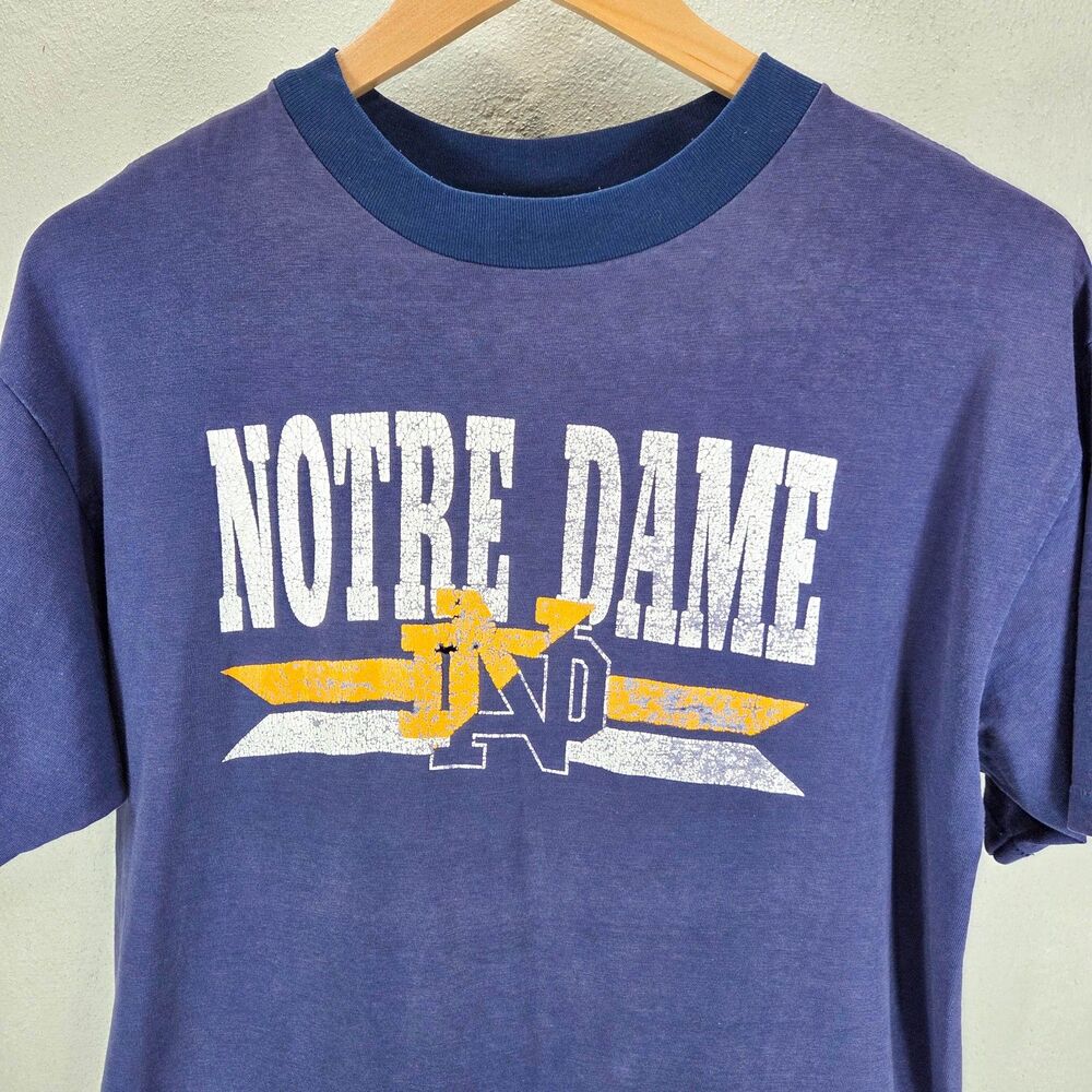 Vintage 80s Champion Notre Dame Fighting Irish T Shirt USA Single Stitch Sz XL